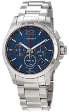 Longines Conquest V.H.P. Chronograph Steel Date Quartz Mens Watch L3.717.4.96.6