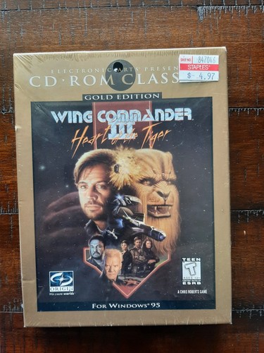 Wing Commander 3 Heart of The Tiger PC Win95 CD-ROM 1997 Big Box NEW SEALED