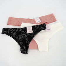 Auden Cotton Blend Thong Underwear Women's Size Small 4-6 - 3 Pairs