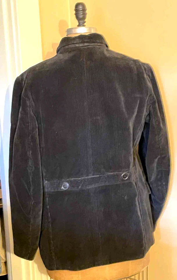 Chaqueta/abrigo antiguo francés de pana de doble botonadura de los años 40 para hombre Foto 4 de 4