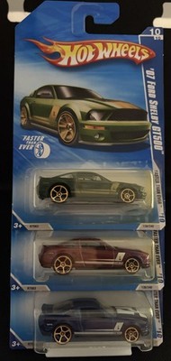 Hot Wheels Lot of 3 Different Color 2010 Faster than Ever '07 Ford Shelby GT500