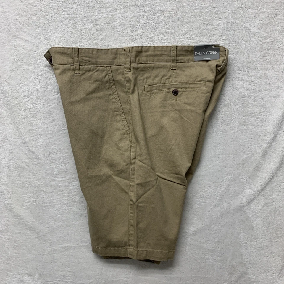 Pantalones Cortos Falls Creek Para Hombres 36 Chino Tostado Caqui Bolsillos Frente Plano Nuevos Foto 3 de 4