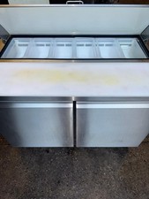 2 Door Pizza Prep Saladette Counter Fridge Bench Chiller