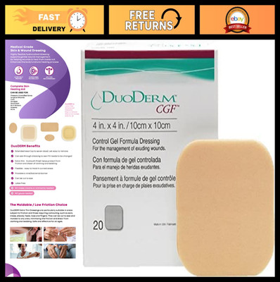 Hydrocolloid Adhesive Dressing 4''x4'' - Sterile, Waterproof, Latex-Free, 20ct Box
