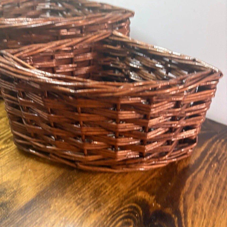 2 cestas esquineras de mimbre marrón Foto 4 de 4