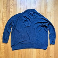 Polo Ralph Lauren Women  s V-Neck Sweater 100 Linen Large Navy Blue Solid