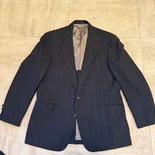 Vintage Mens 42 R Navy Blazer 100 Wool Sport Coat Union Made In USA Cricketeer