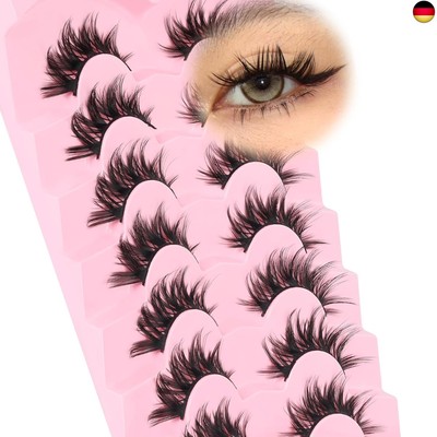 Veleasha Wimpern Manga Lashes Fake Lashes Cat Eye Lashes Crisscross Wimpern