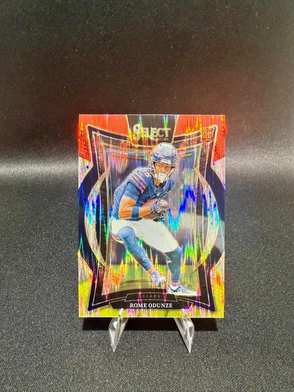 2024 Panini Select - Concourse Rome Odunze #3 Red & Yellow Shock Prizm (RC)