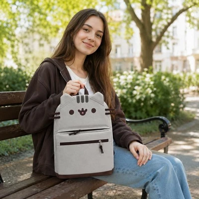 Rucksack Damen Cartoon Katze Kawaii Cute Für Pusheen Cat Schultertasche Neu - Bild 1 von 4