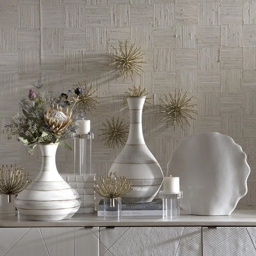 Uttermost 04337 Aga 8" Tall Metal Abstract Sculpture - Set of 3 - Gold - Picture 2 of 6