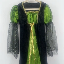 Wicked Elphaba Green Witch Rubie’s Costume Dress Sparkles Velvet Girl’s Small