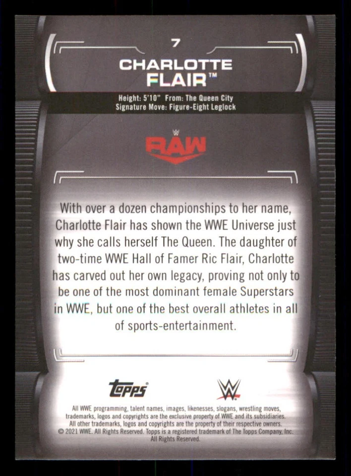 2021 Topps WWE Undisputed #7 Charlotte Flair - Image 2 of 2