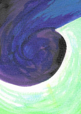 ACEO ATC CARD ''Prophecy 24'' REASOR Original Hand Made Abstract Painting 2.5x3.5