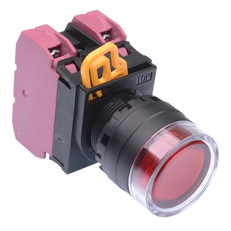 IDEC Green 24V illuminated 22mm Mushroom Maintained Push Button Switch 1NO-1NC