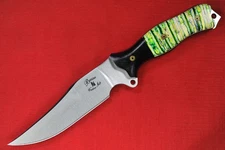 Busse Custom Tank Buster Bowie Fighter .225" Satin INFI Green Marble Handle