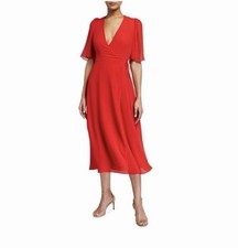 Alice + Olivia Suri Wrap Dress in Red