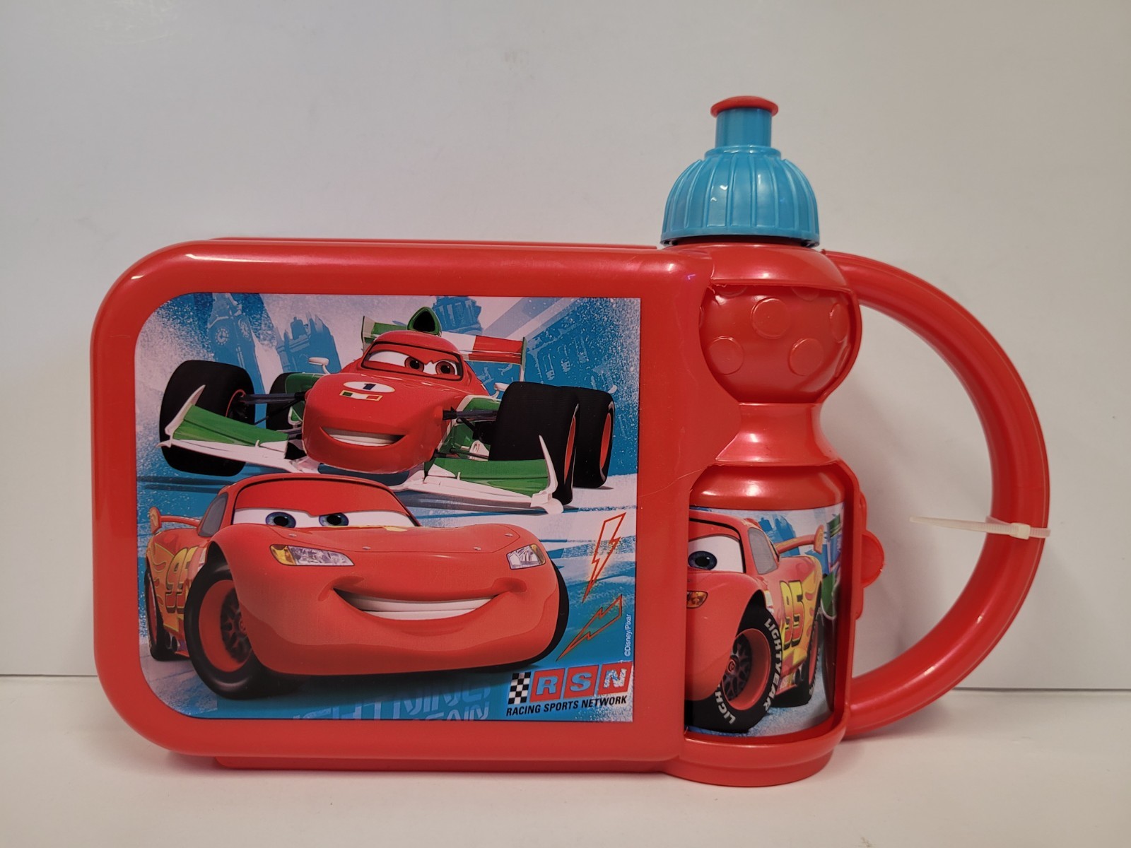 - Disney Cars Lightning Mcqueen Plastic 5x6" W/water Bottle New