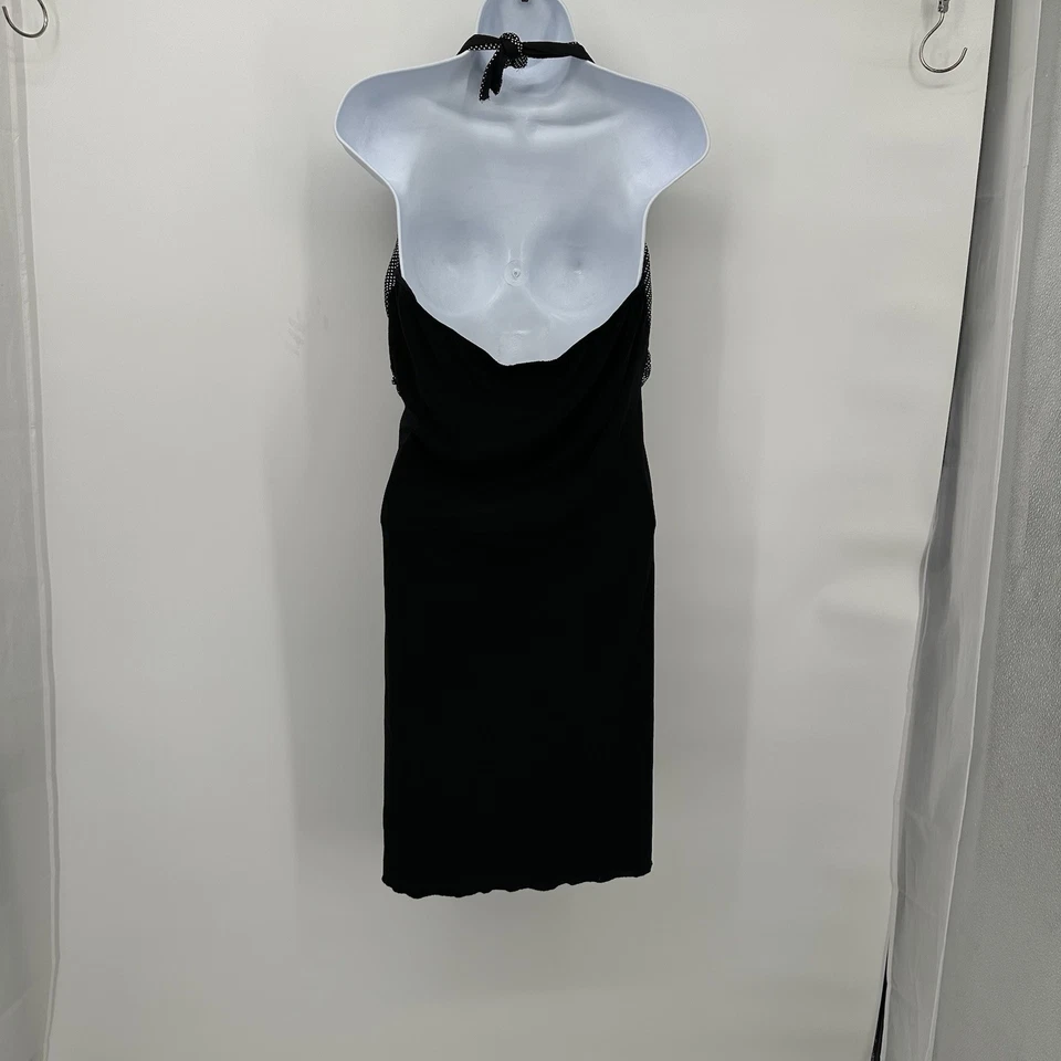 Y2K Womens Empire Waist Dress XL Tie Back Satin Bodice Art Deco Whimsigoth - Image 4 of 4