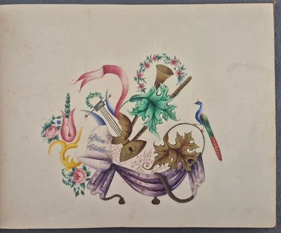 M. BECKER "Trésor poétique" Manuscrit enluminé 19e s. Miniatures peintes - Photo 1/4