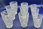 9 Vtg Federal Yorktown Iridescent Footed Tumblers 6/10/12 oz 3 of Each
