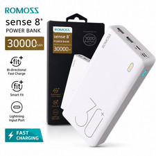 ROMOSS Portable Charger Power Bank 30000mAh 1 Count Pack of 1 , White