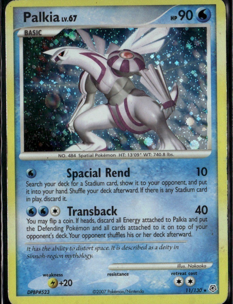 Palkia Holo Rare Diamond and Pearl 11/130 Water Holo Pokemon Card