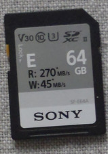 Sony SDXC Memory Card 64GB SF-E64A Class 10 UHS-II
