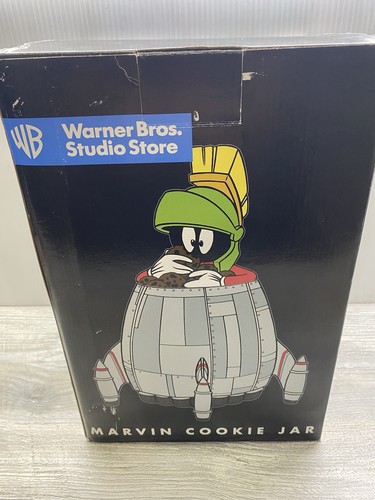 Marvin the Martian Spaceship Cookie Jar 1997 Warner Bros Studio Store - MIB Mint - Picture 10 of 14