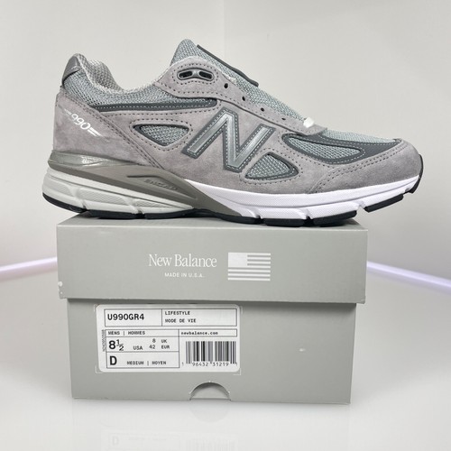 New Balance 990v4 Made in USA 'Grey Silver' U990GR4 Mens Size 8.5