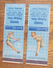 PIN-UP GIRLIE MATCHBOOK COVERS: TIMMERS LIQUOR STORE HANDLEY, TX MATCHCOVERS B17