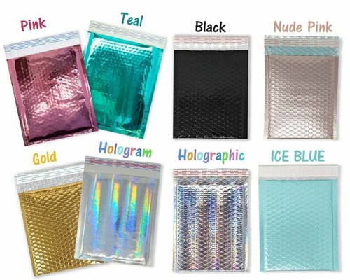 Sobres de burbujas metálicas de 8,5x12" rosa, azul, negro, holográfico, 8x12 - Imagen 2 de 96