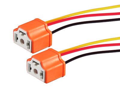 2 Pezzi Attacco Portalampada H4 In Ceramica - Presa Connettore Per Faro Auto, Adattatore Spina Femmina 12V Resistente Al Calore