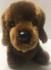DOUGLAS CUDDLE TOY DACHSHUND 14  PLUSH Brown Dog GRETEL RED ITEM 1933 NEW Soft
