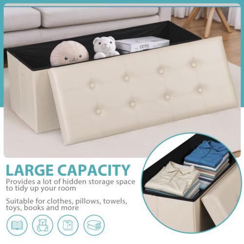 Storage Bench Footrest Stool Toy Foot Chest For Bedroom Entryway Living Room - Picture 74 of 137