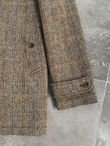 Men's CAMPLIN x HARRIS TWEED Tweed Hunting Shooting Jacket Trench Coat EU 52 L - Picture 15 of 24