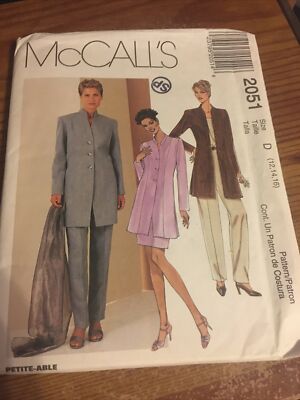 Uncut McCalls Sz 12-16 Princess Seam Lined Jacket Skirt Pant