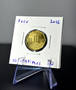 Peru Coin - 2016 10 Centimos Coin BU - Brass Coin