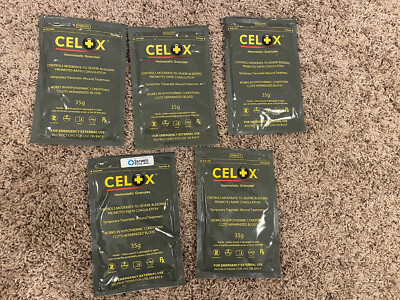 Celox Blood Clotting Agent, 35g Granules 5 Pack (Expired In 2021 -2022)