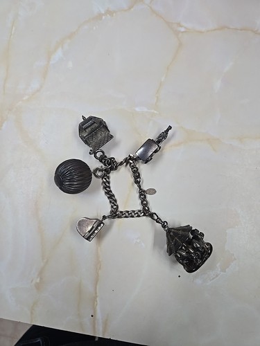 Vintage Danecraft Sterling Silver Charm Bracelet with 5 Charms 1900s RARE - Picture 7 of 7