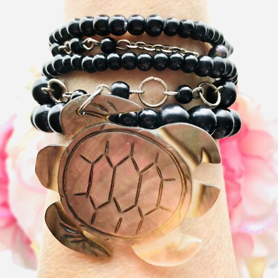 Turtle Charm Bracelet Freshwater Pearl Nautical Beach Ocean