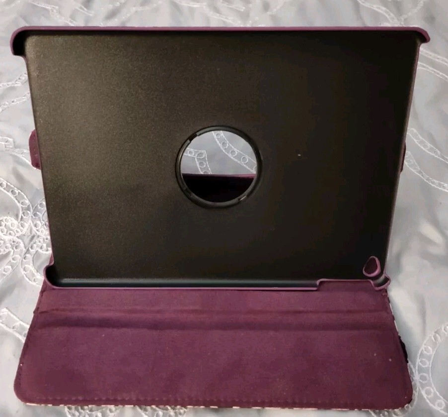 360 Rotating Magnetic Smart Case Apple iPad- 9.7" Universal Fit- Purple Cheetah