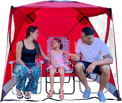CoverU Tent Pod SUN Protection   Pop Up 2 Person Hot Climate Canopy Shelter, RED