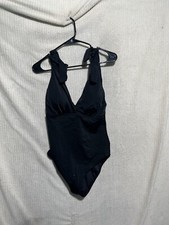 Kim Gravel x Swimsuits For All Tie Shoulder 1-Piece Suit Solid Onyx, size 10
