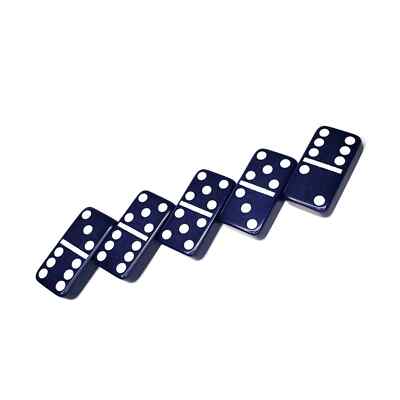 トップス OVY daydream Domino Border Ringer Navy Dominoes Double Six Jumbo Set of 28 Navy Blue title w/White