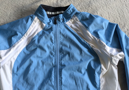 SPECIALIZED Cycling Windbreaker Jacket Womens L White Blue Vest Bicycle - Picture 2 of 7