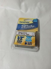Brother M-231 P-Touch Label Tape  12mm 1/2" Black on White M321