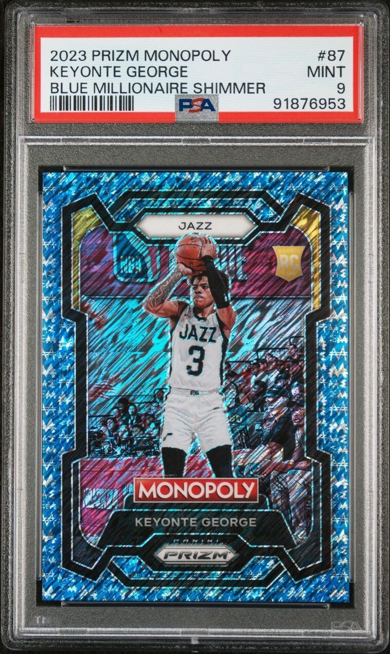 2023-24 Panini Prizm Monopoly - KEYONTE GEORGE RC Blue Millionaire Shimmer #8/10