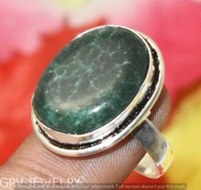 Green Aventurine Gemstone Ring 925 Silver Overlay Us Size 7.5" U293-E116