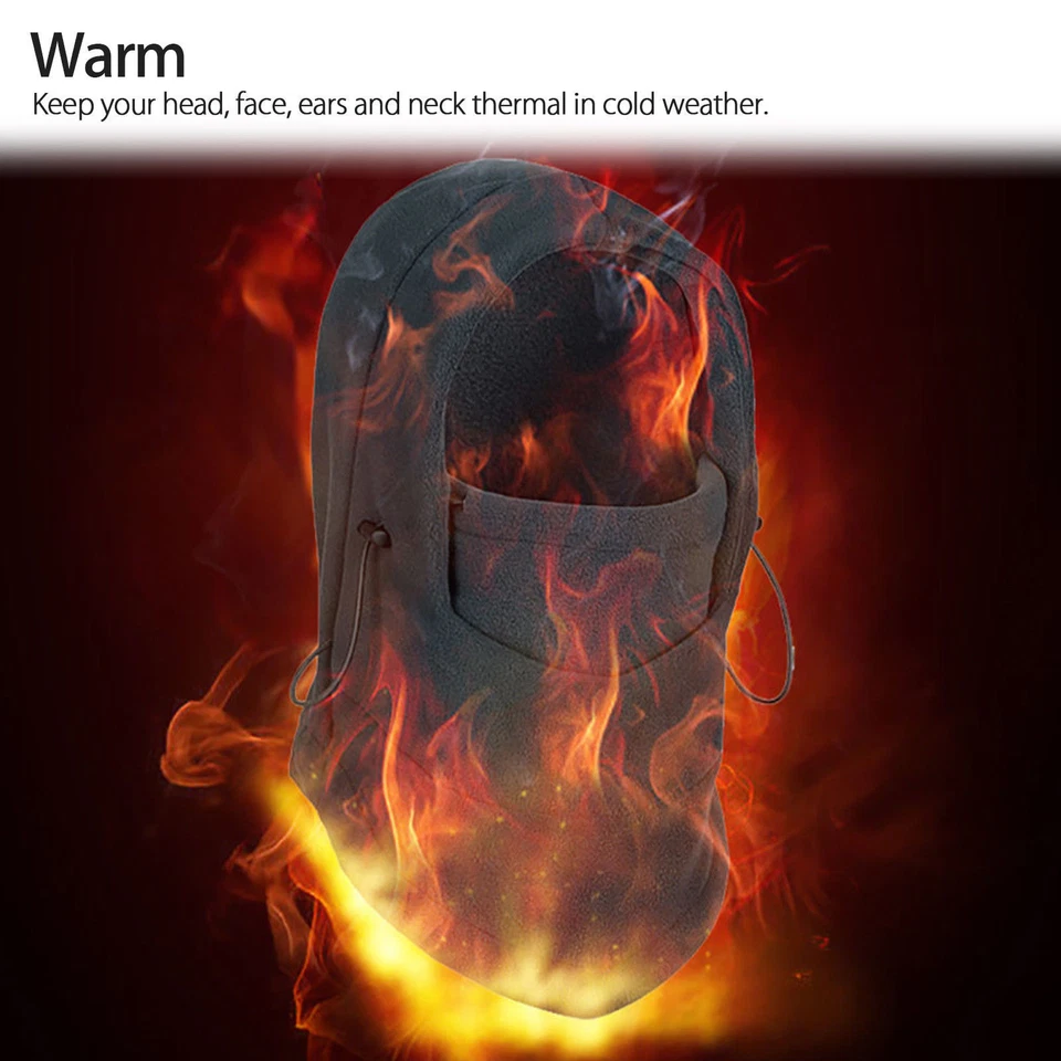 Máscara de esquí de pasamontañas 1 agujero cara completa gorro invierno polar sombrero exterior calentador gorra Foto 3 de 4